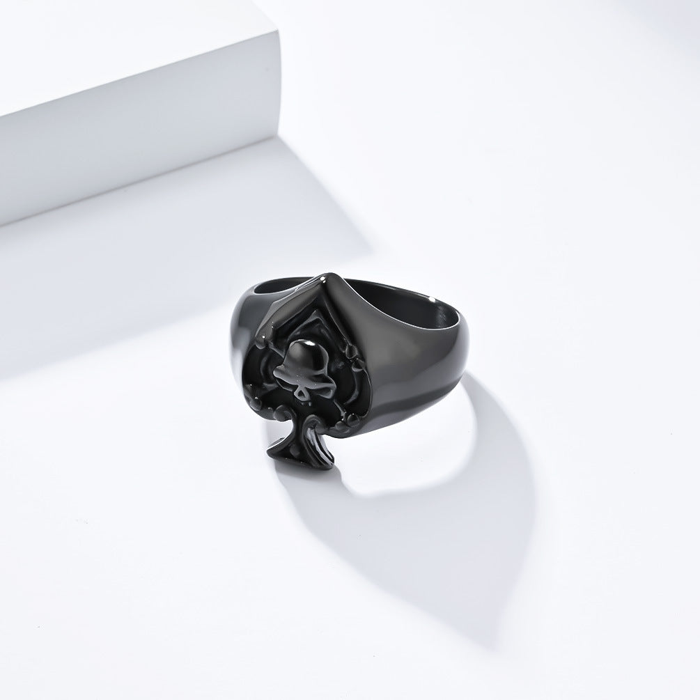 Dark Spade A Skull Stainless Steel Ring Men's Stainless Steel