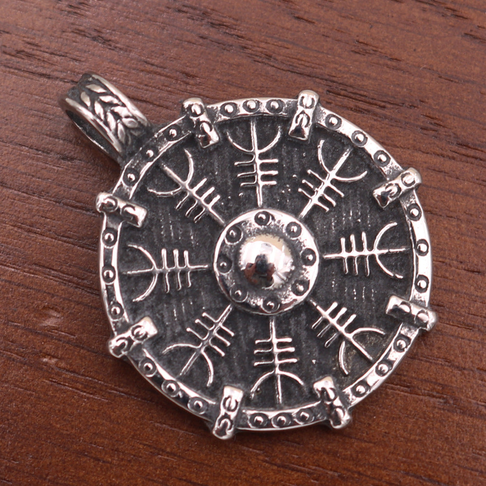 Viking Compass Titanium Steel Necklace - Norse Legacy Collection
