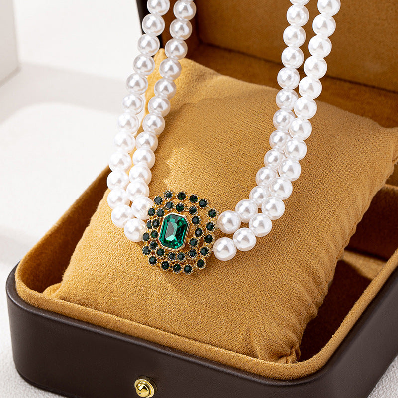 Planderful Vienna Verve Necklace – Elegant Multi-Layer Imitation Pearl Design