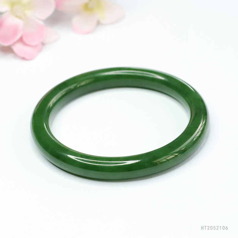Spinach-Green Jasper Round Bangle