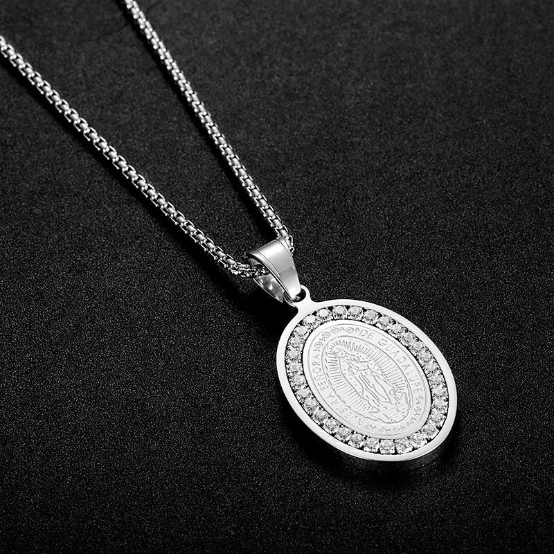Planderful Hip Hop Jewelry Necklace Gold Plated Titanium Steel Pendant With AAA Zircon For Trendy Fashion Lovers