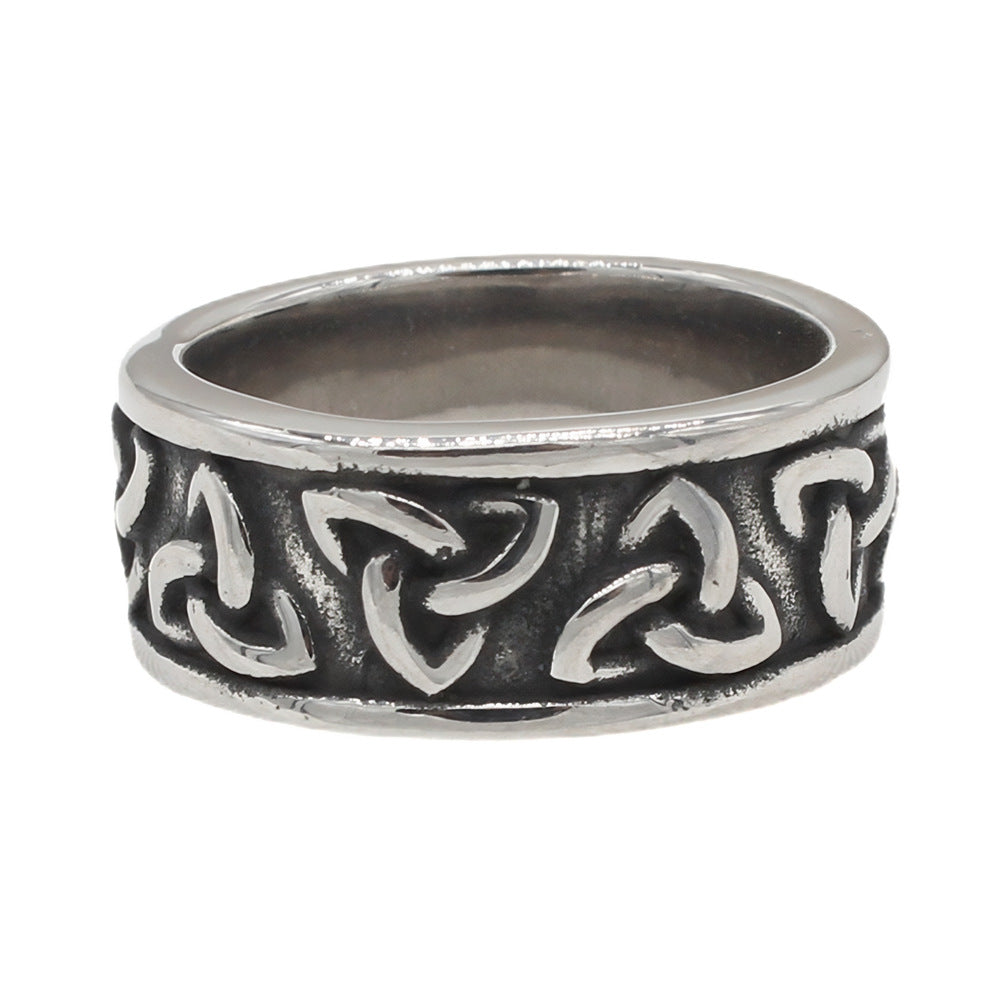 Planderful Titanium Steel Viking Ring For Men And Unisex Retro Protection Statement Jewelry