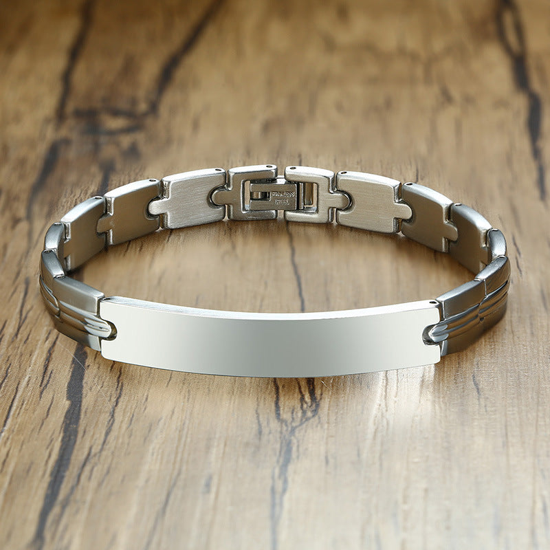 Men's Titanium Steel Surface Brushed Watch Chain Bracelet