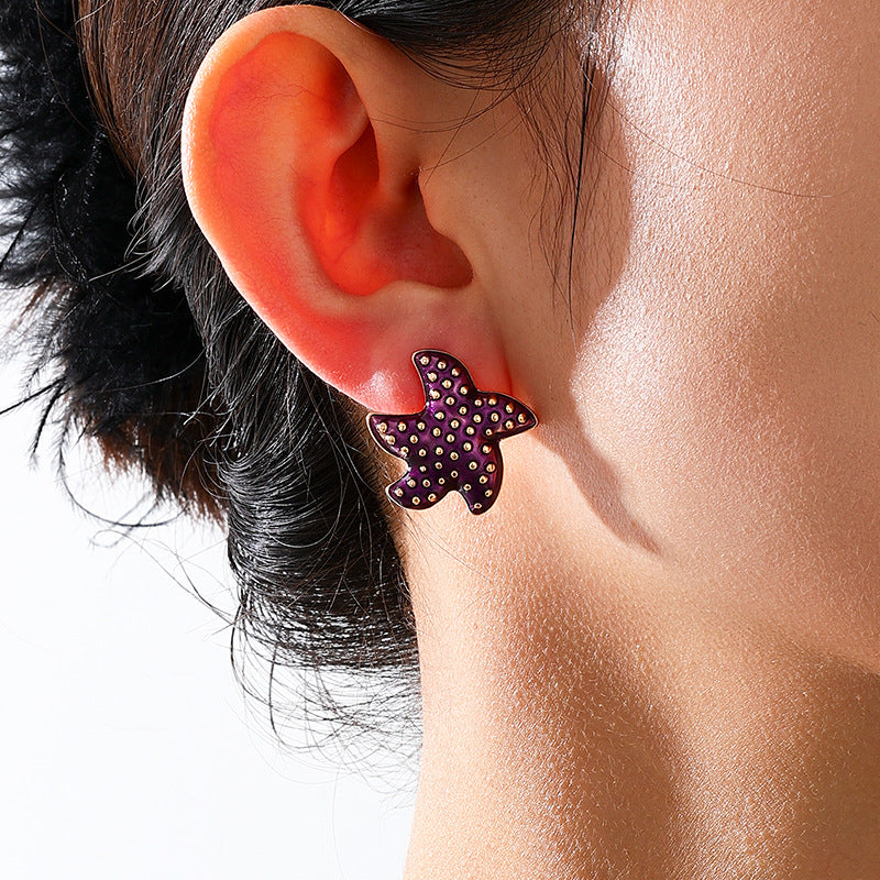 Planderful Vienna Verve Earrings – Cute Color Irregular Starfish Design