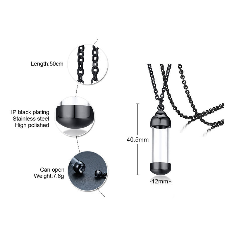 Stainless Steel Glass Pendant Perfume Bottle Jewelry Wholesale