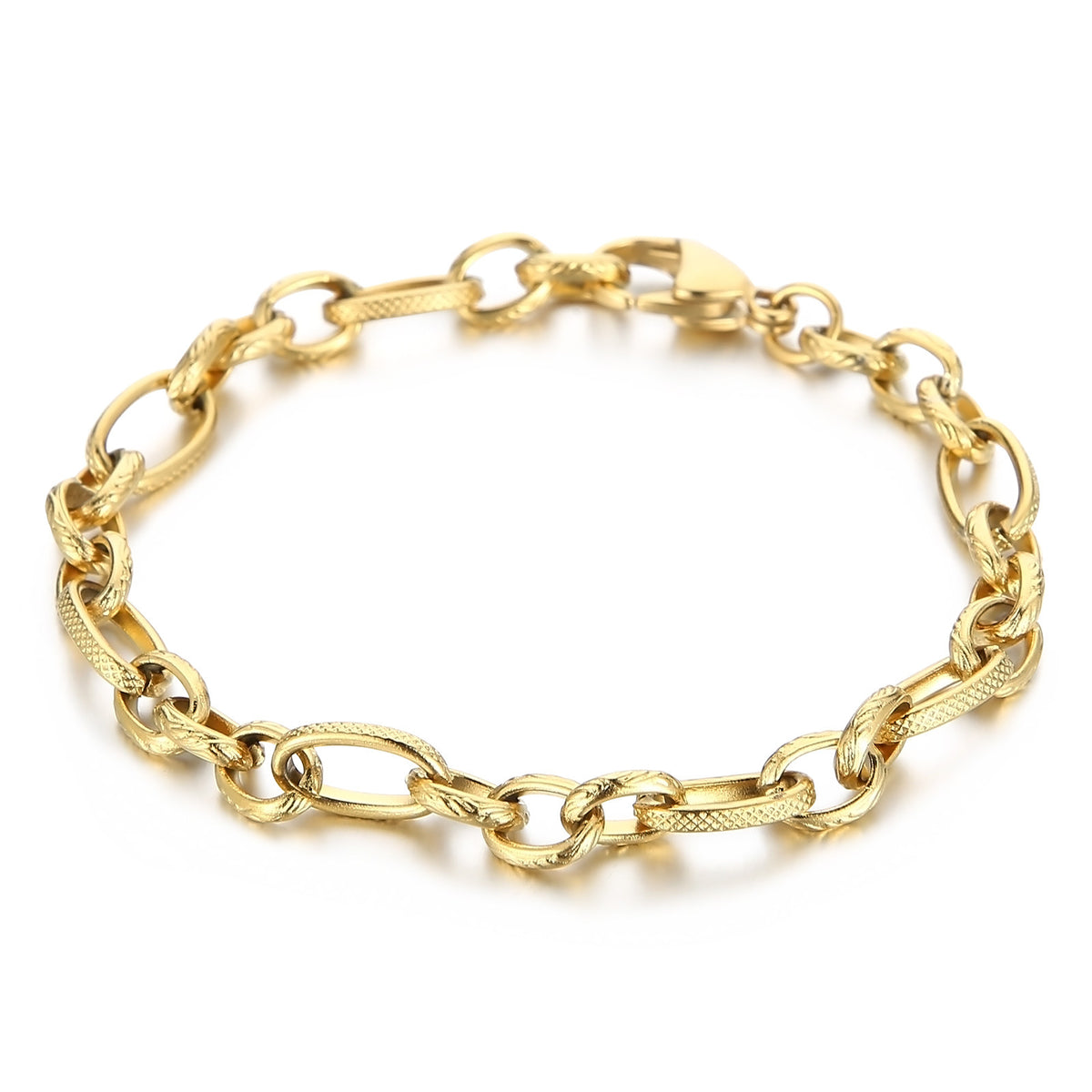 Internet Celebrities With Plain Chain Commuter Stainless Steel Chain Bracelet