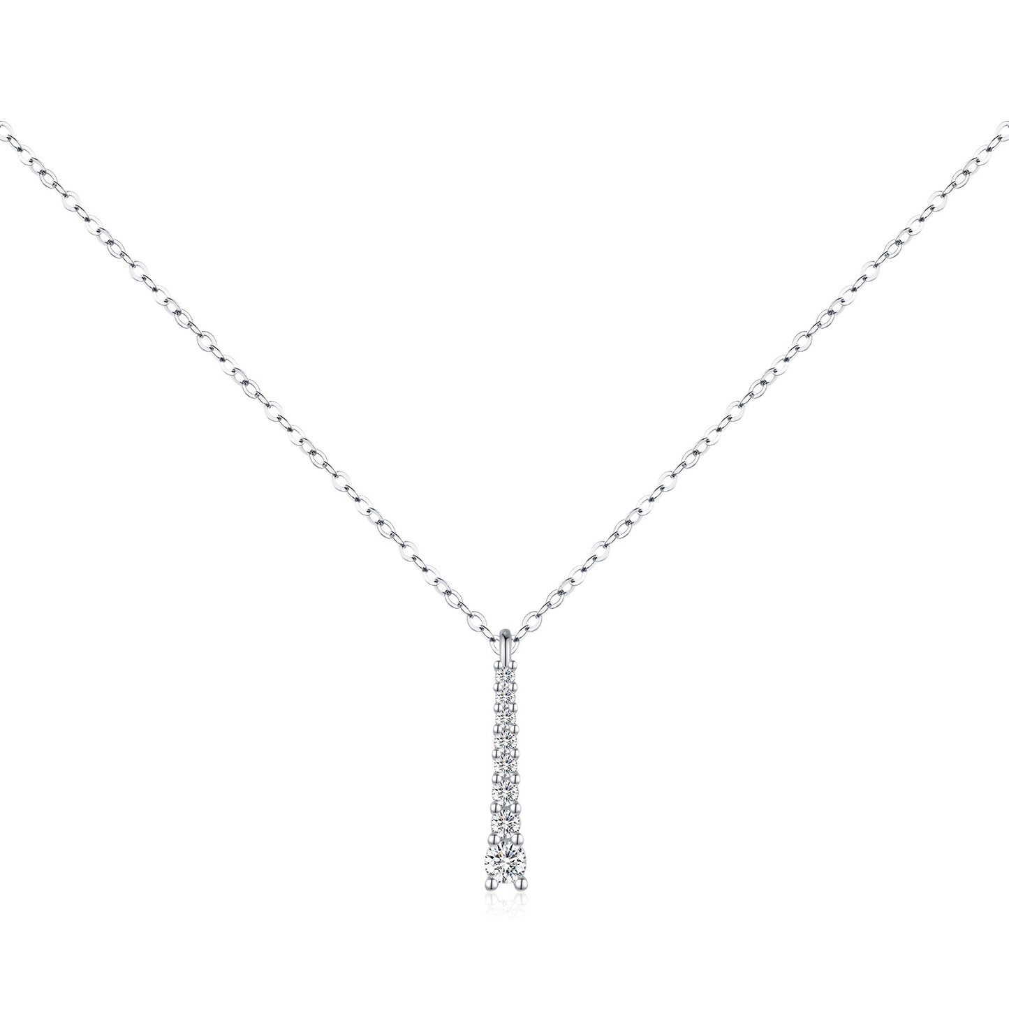 Planderful Moissanite Sparkling Necklace – Elegant Y-Shaped Design with Fringed Pendant