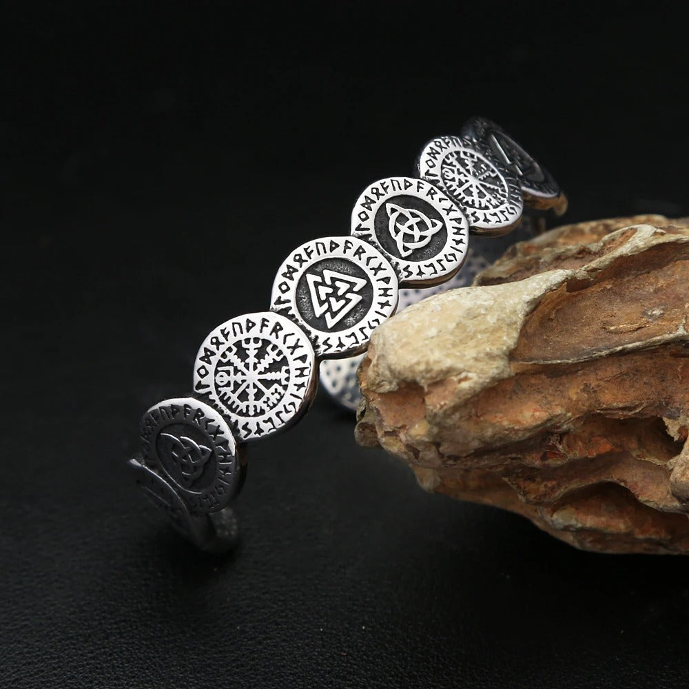 Viking Compass Stainless Steel Men's Bracelet
