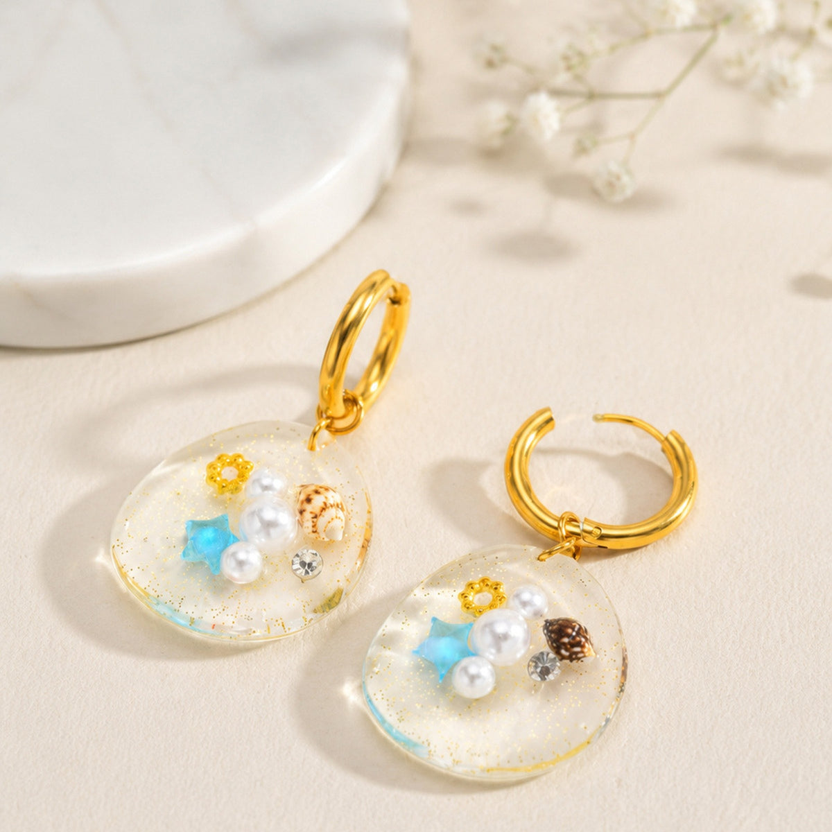 Stainless Steel Pearl Vintage Earrings