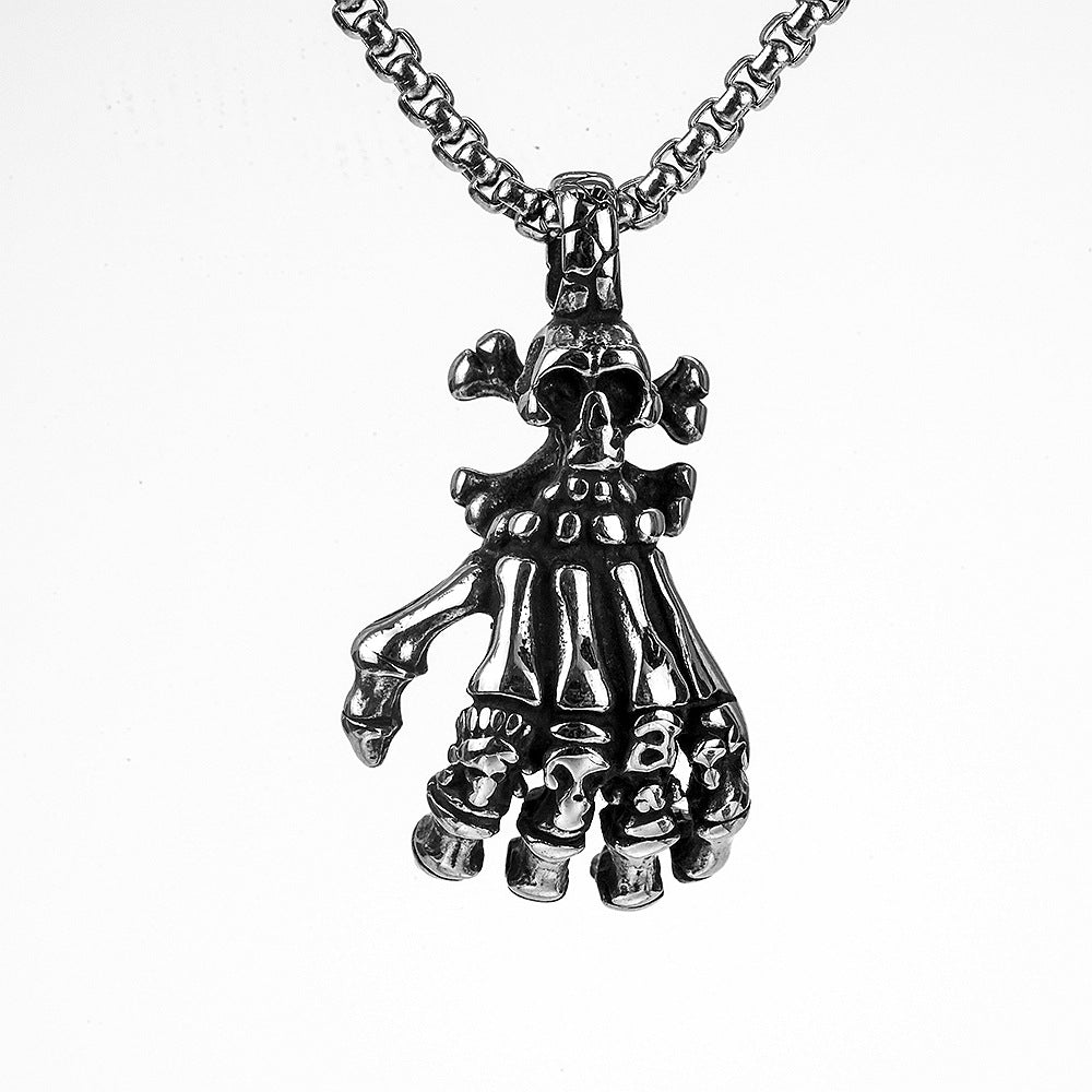 Hip-Hop European and American Skull Pendant Necklace for Men