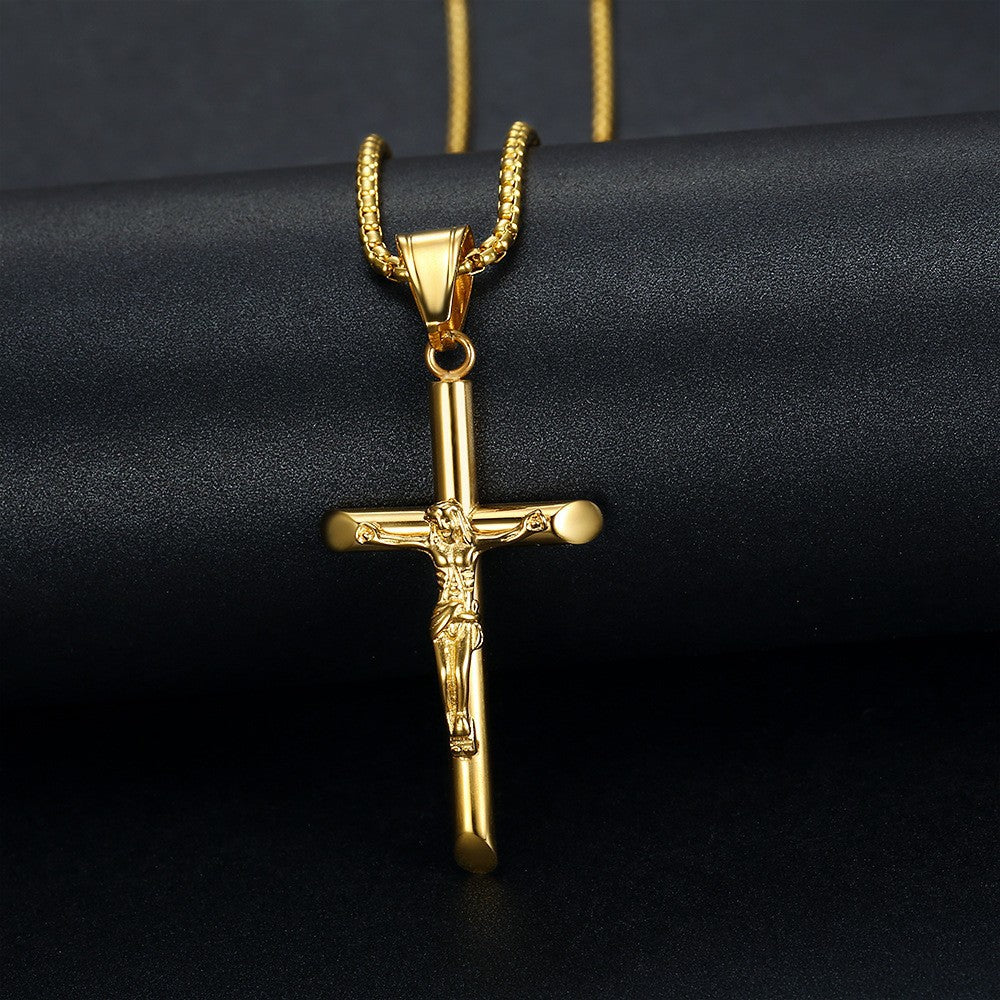 Planderful Everyday Genie Stainless Steel Cross Pendant Necklace Durable Religious Jewelry For Him And Her