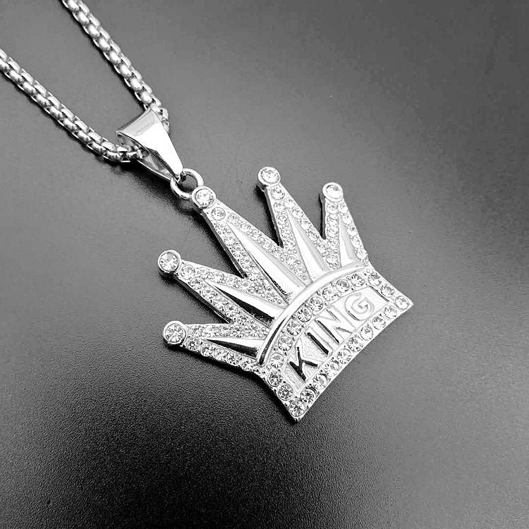 Zircon Necklace - Statement Crown Pendant