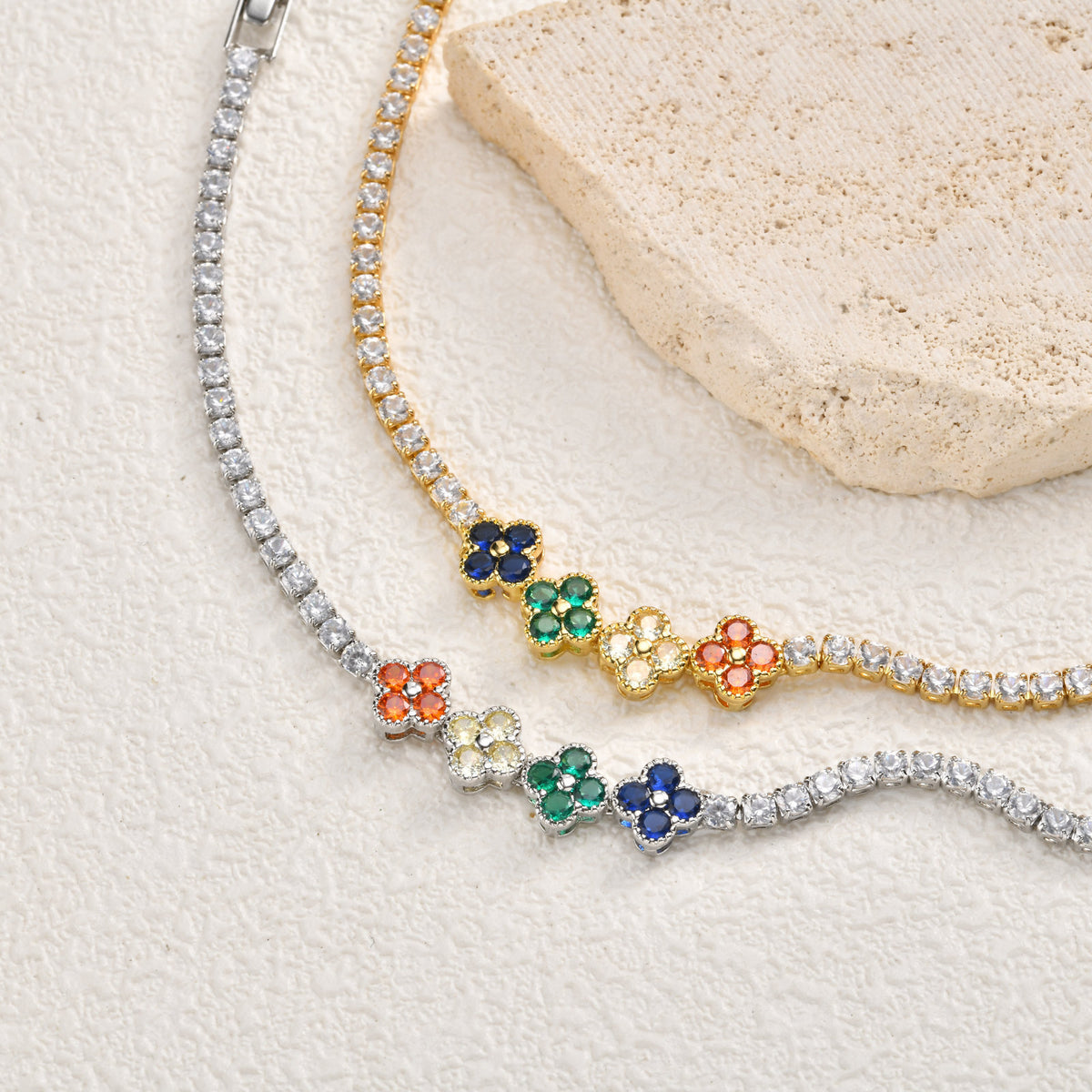 Devil's Eye Flower Zircon Copper Bracelet