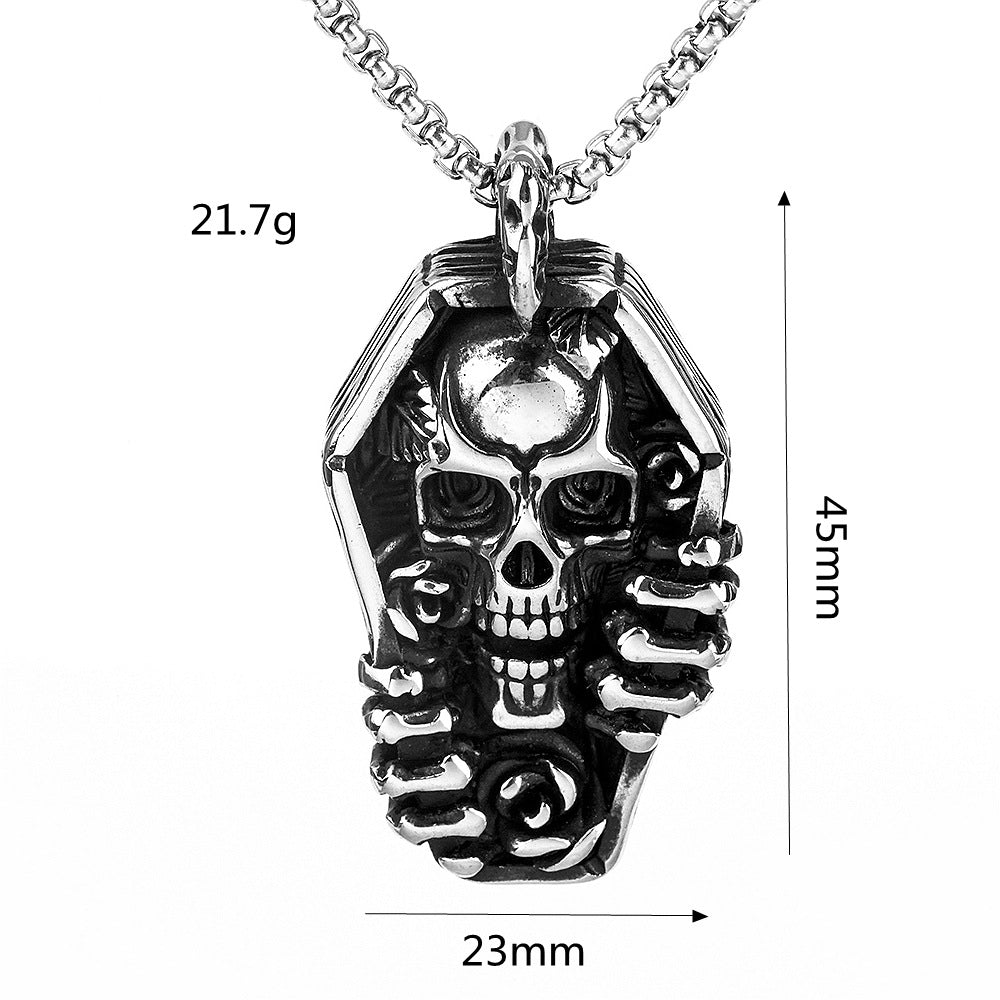 Punk Skull Stainless Steel Men's Pendant Necklace