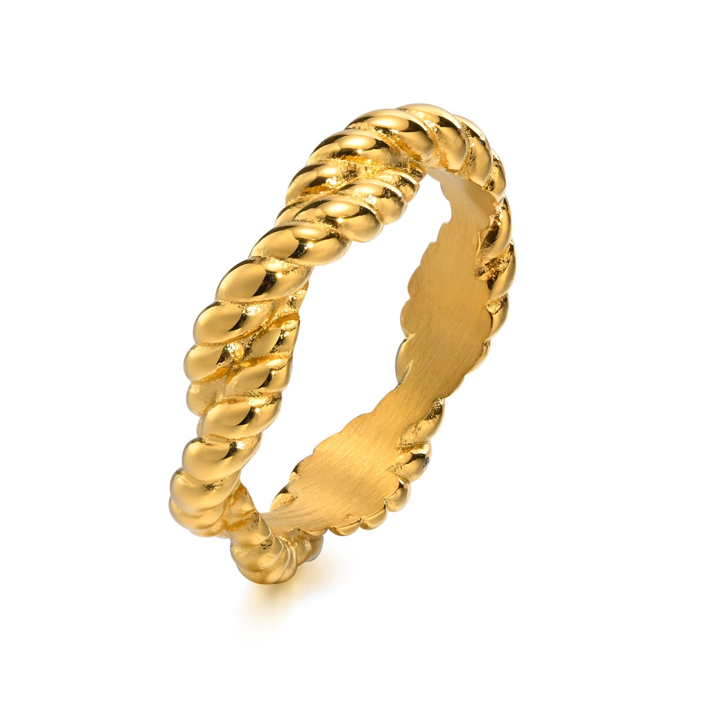 Stainless Steel Twist Ring Gold Women's Jewelry Wholesale