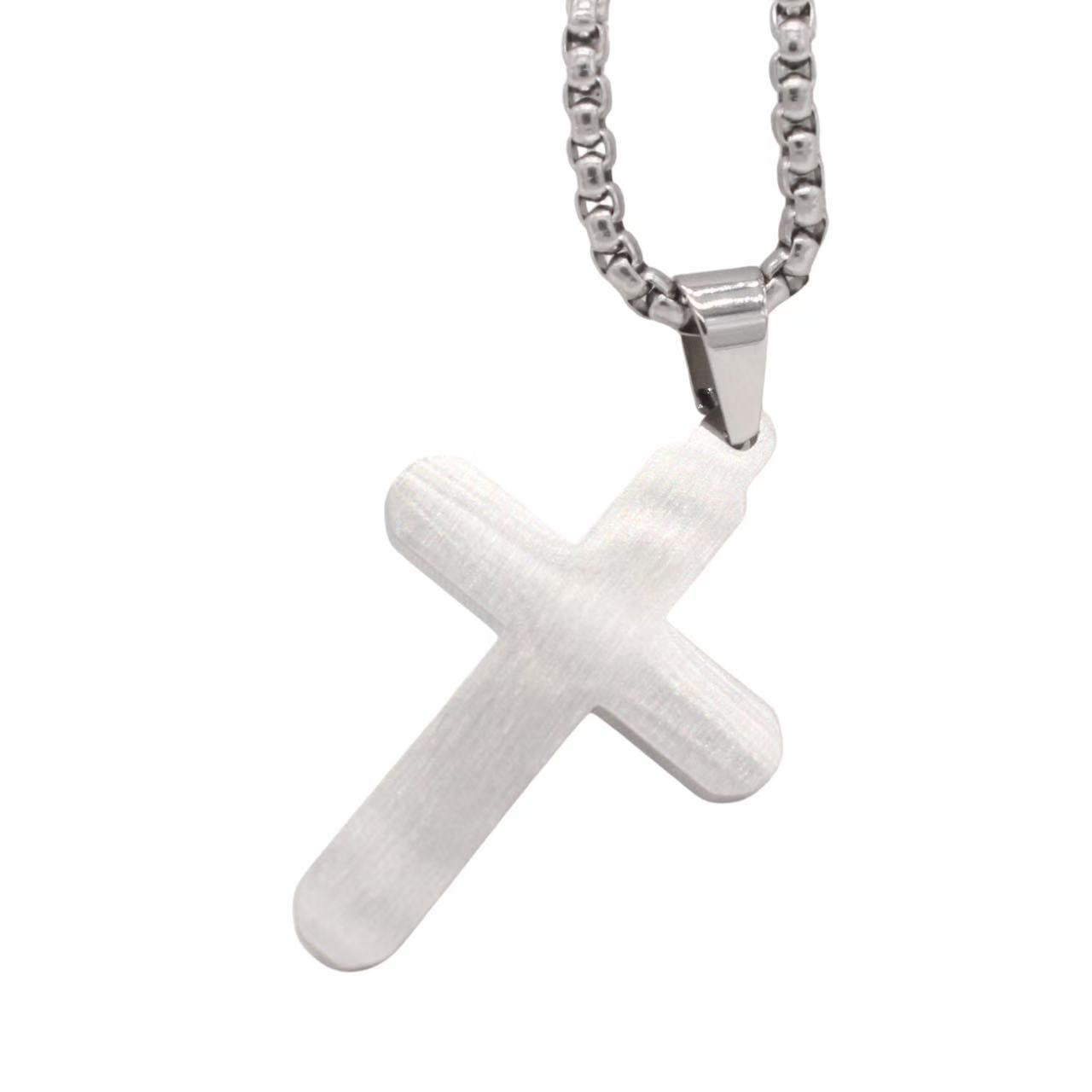 Planderful Jewelry Minimalist Cross Pendant in Steel for Men with Modern Everyday Elegance