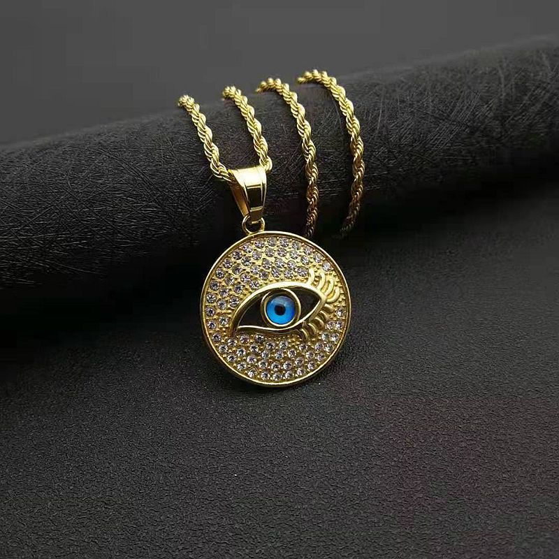 Zircon Necklace – Statement Blue Eye Pendant