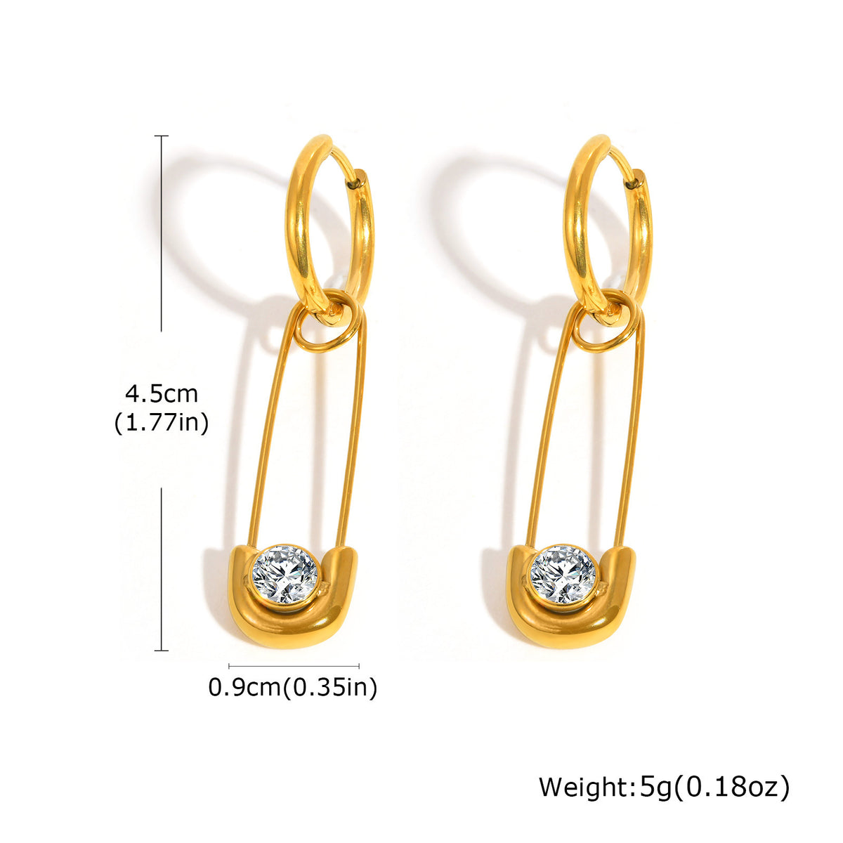Stainless Steel Zircon Earrings