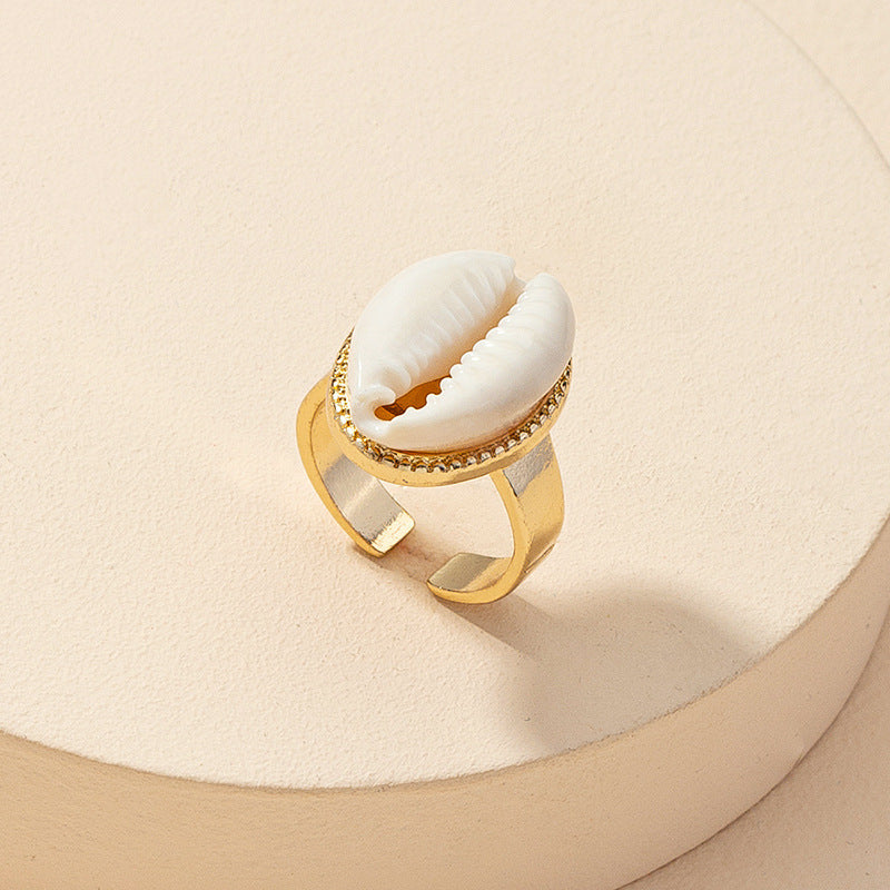 Planderful Vienna Verve Shell Ring Adjustable Fashion Jewelry
