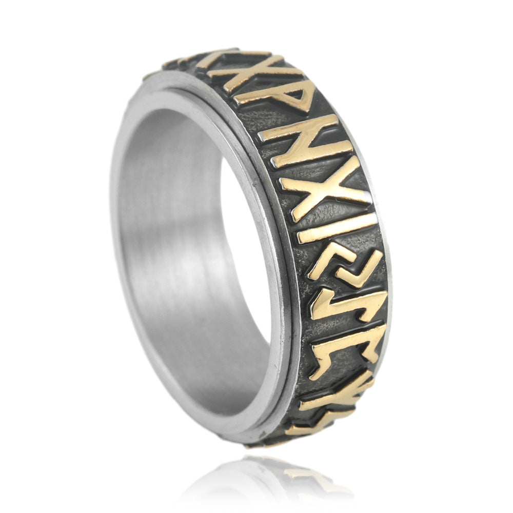 Men's Retro Titanium Steel Rotating Ring - Unique Stainless Steel Design for Personal Style