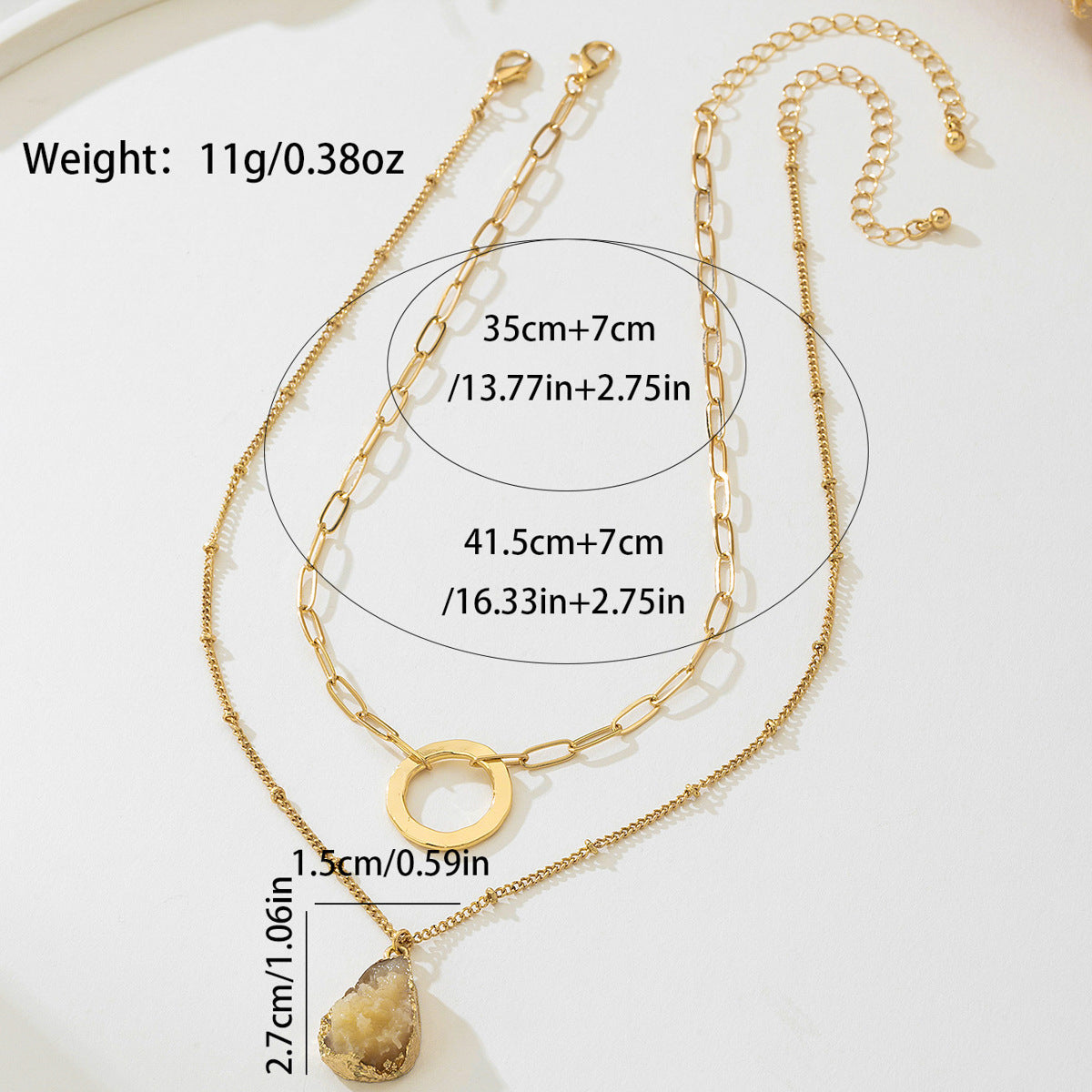 Planderful Vienna Verve Necklace Set – Multi-Layered Geometric Design