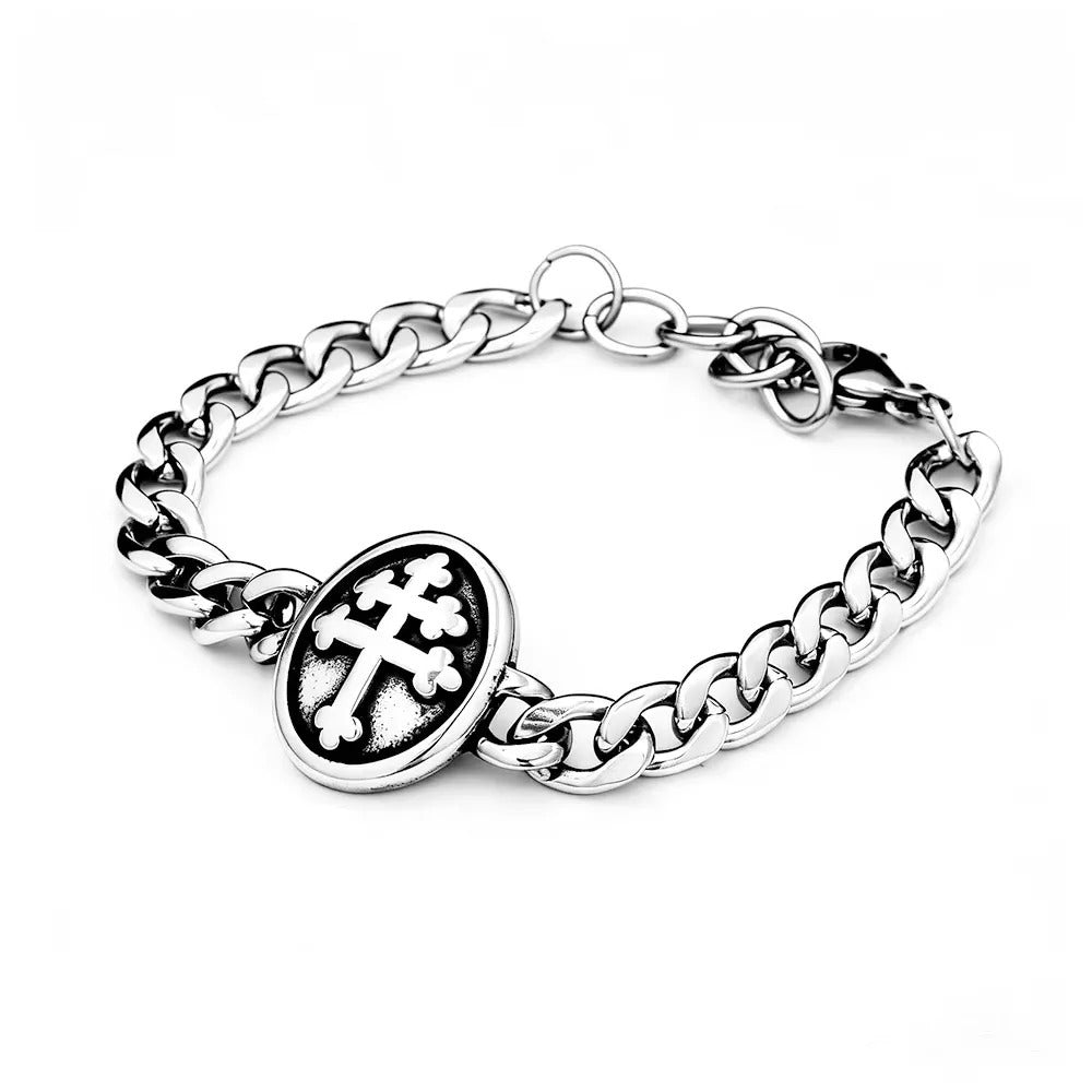 Punk Cross Stainless Steel Men's Bracelet