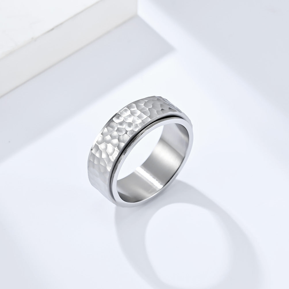 INS Neutral Cold Wind Beating Honeycomb Pattern Ring for Men and Women