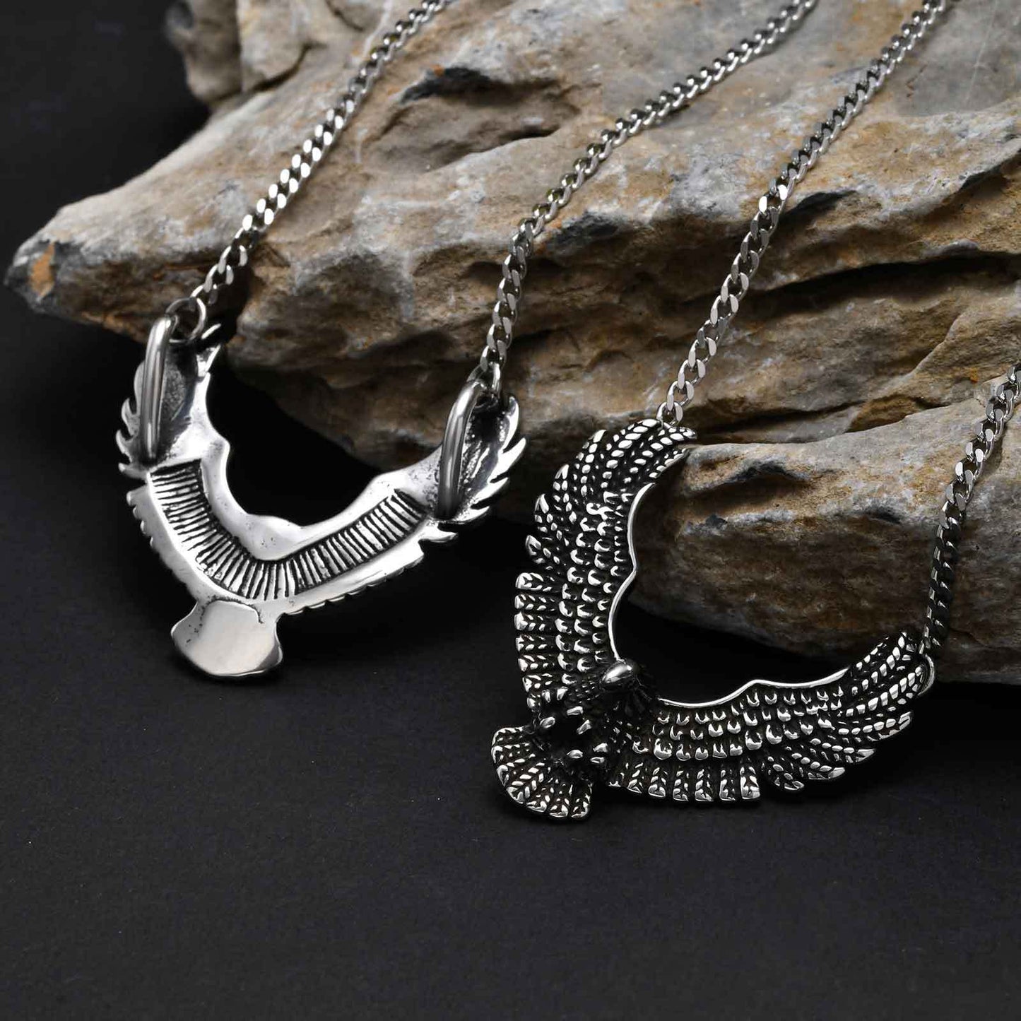 Planderful Mens Stainless Steel Eagle Pendant Trendy