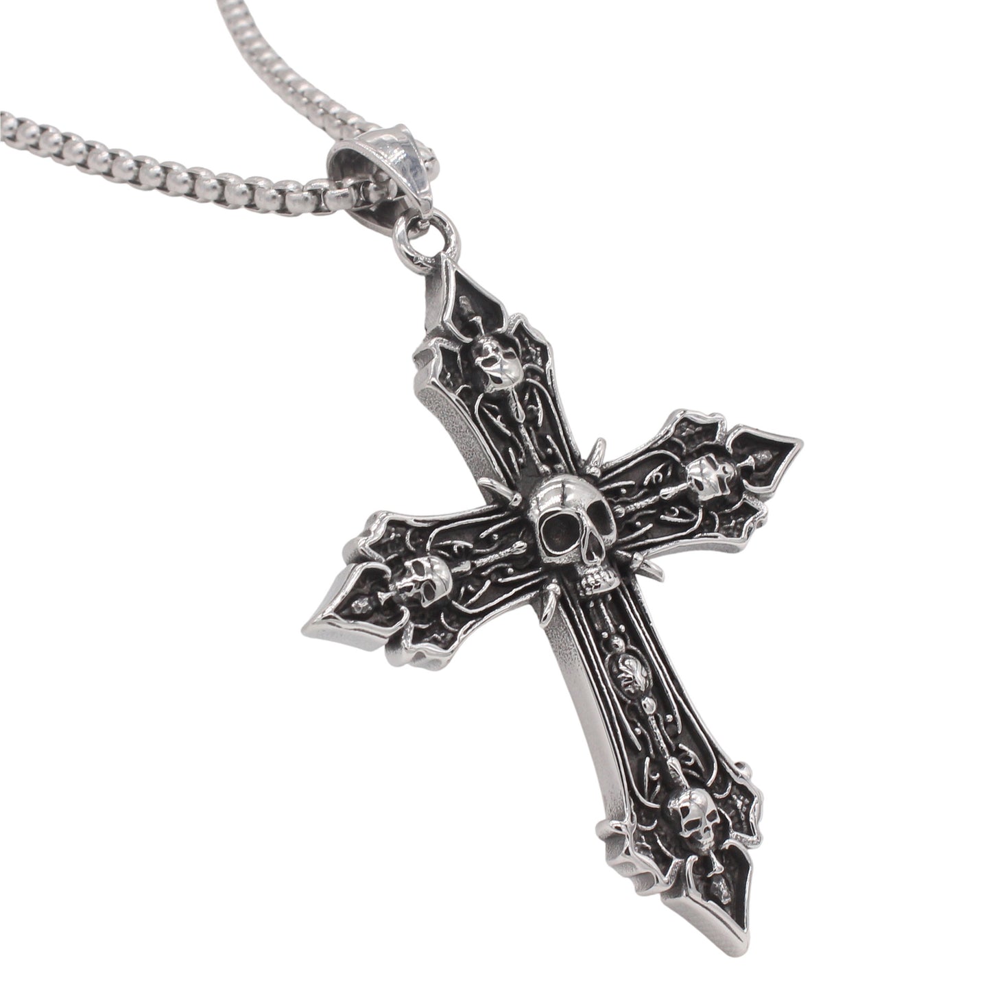 Skull Cross Titanium Pendant For Men And Women Unisex Jewelry By Planderful With Protection Statement