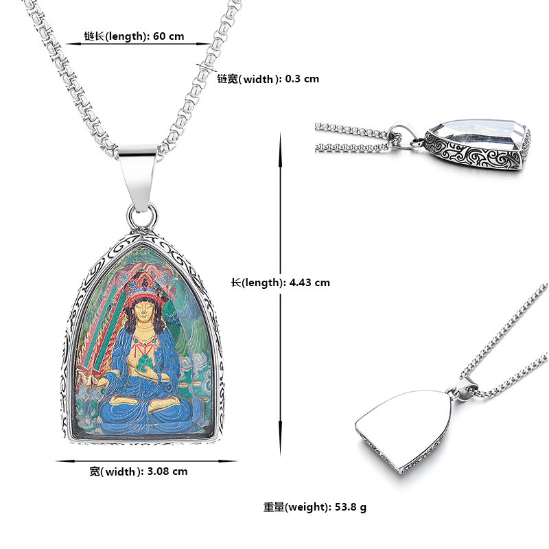 Steel Necklace - Dainty Zodiac Signs Bodhisattva Pendant With Patron Saints Buddha Symbol Planderful Gift