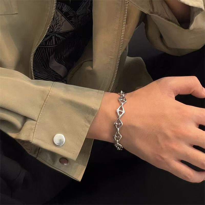 Planderful Jewelry Everyday Genie Geometric Necklace And Bracelet Set In 18K Electroplated Steel