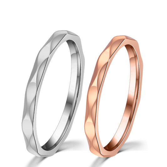 Planderful Titanium Steel Ring For Women 2mm Rhombus Minimalist Everyday Jewelry Essentials