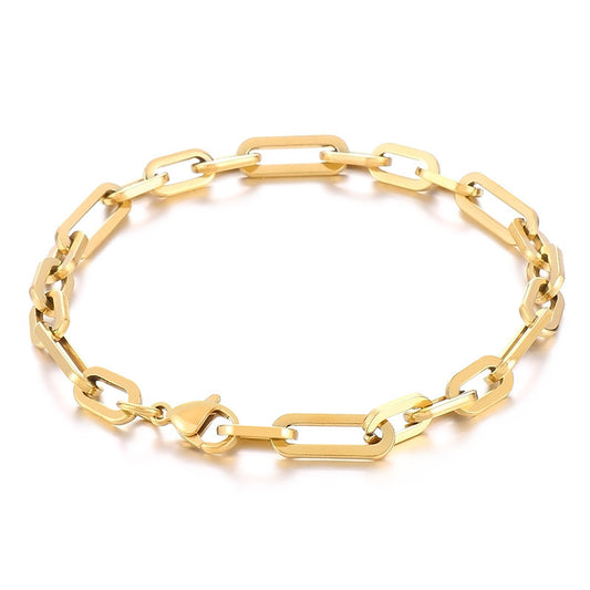 – Stainless Steel 3:1 Return Chain Plain Chain Bracelet