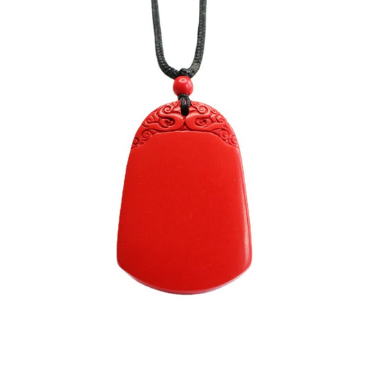 The elegant Red Sand Cinnabar Necklace crafted from Sterling Silver for a touch of sophistication.