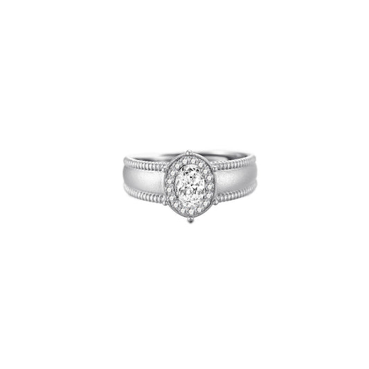 Planderful S925 Sterling Silver Zircon Ring For Women Adjustable Brushed Retro Luxury