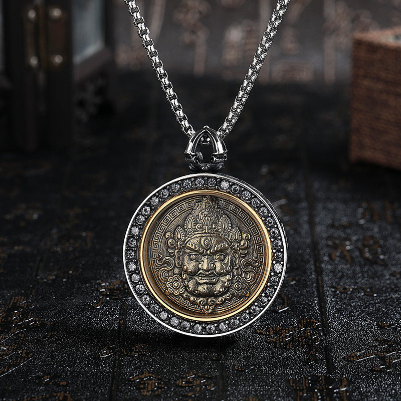 Steel Necklace – Statement Buddha Pendant