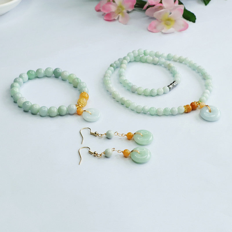 Jadeite Peace Buckle 15 mm Bracelet