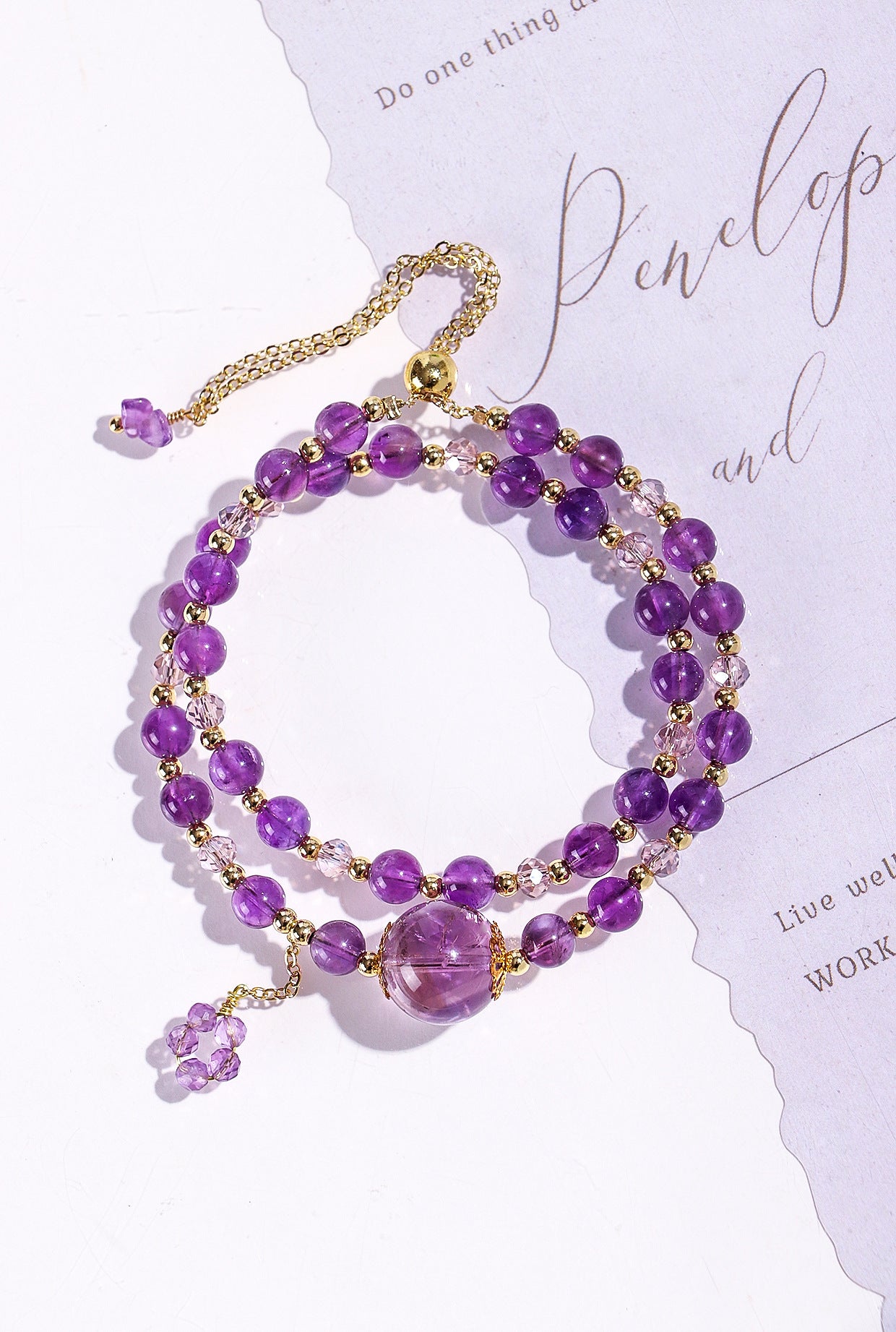 Planderful Fortune's Favor Bracelet – Elegant Amethyst Beaded Design