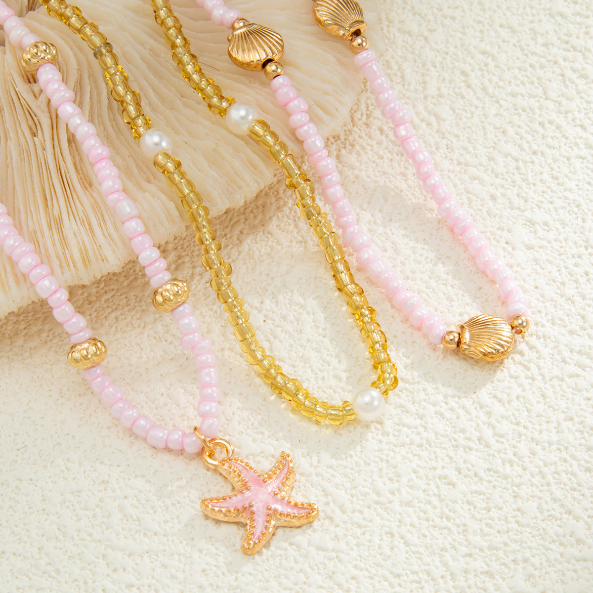Starfish Pearl-Style Bohemian Layered Necklace