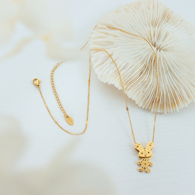 Rabbit Punk Cartoon Necklace - Trendy Gold-Plated Jewelry for Women