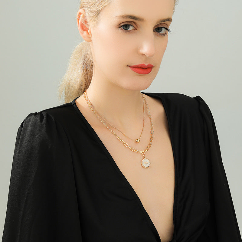 Honeybee Double-Layer Necklace with Vintage Charm