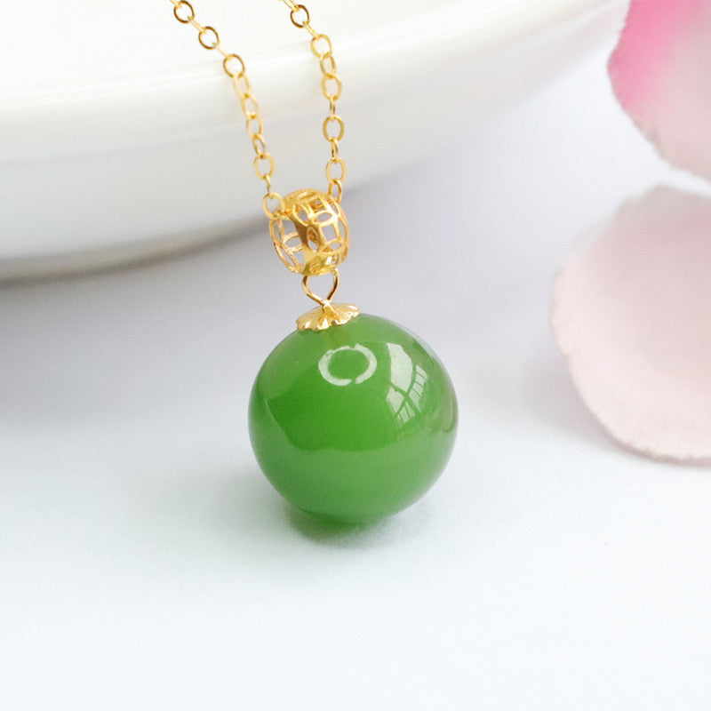 Fortune's Favor Sterling Silver Jade Beaded Chain Necklace