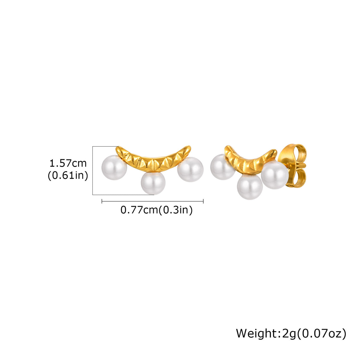 Stainless Steel Pearl Vintage Earrings