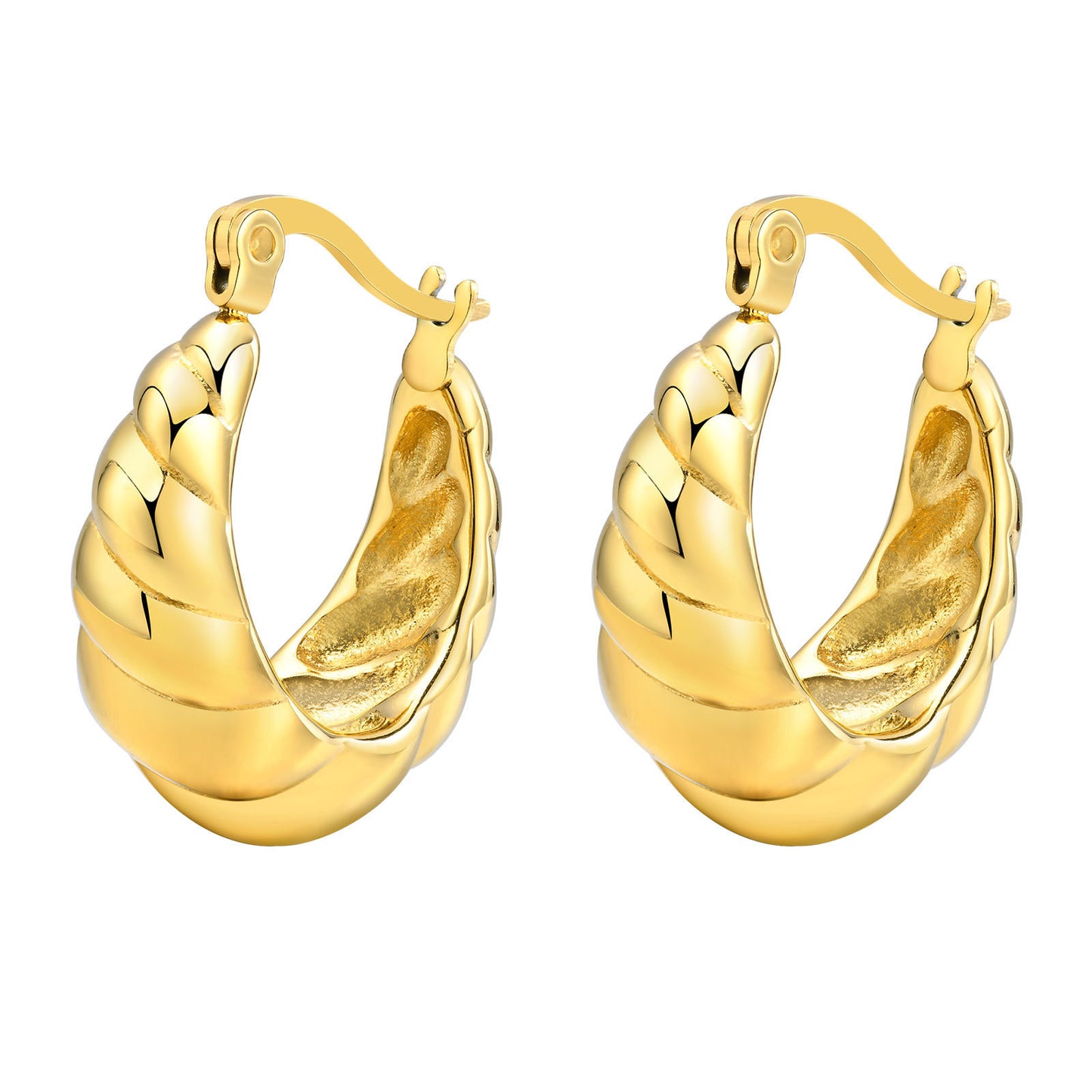 Cross-Border Earrings Wholesale Stainless Steel Women's Fashion Twist Earrings Gold