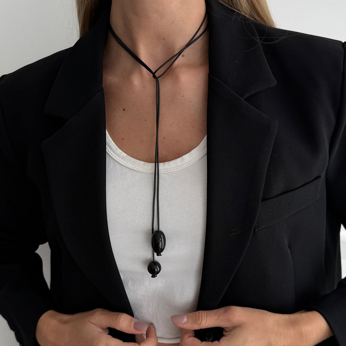 Asymmetrical Round Bead Y-Necklace