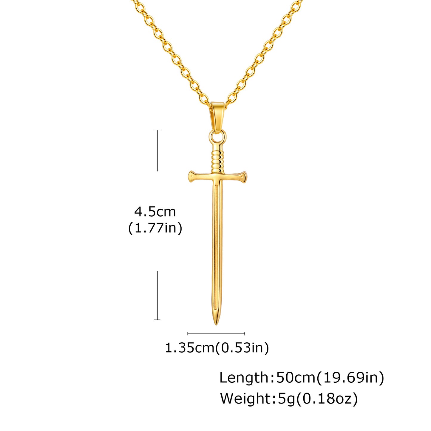 Planderful Sword Pendant Necklace Personalized For Men