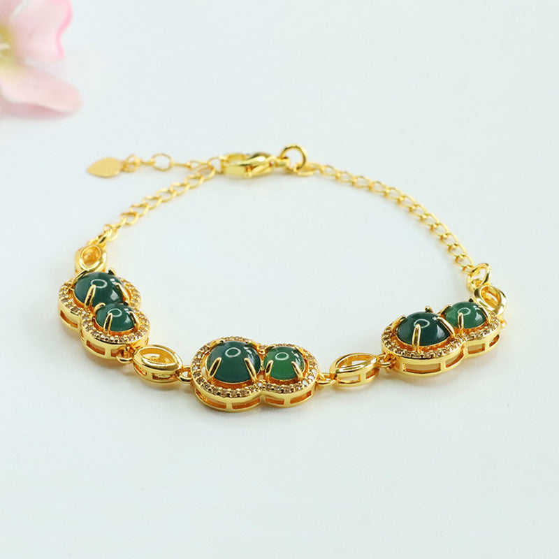 Blue Water Jadeite Gourd 6~8 mm Bracelet