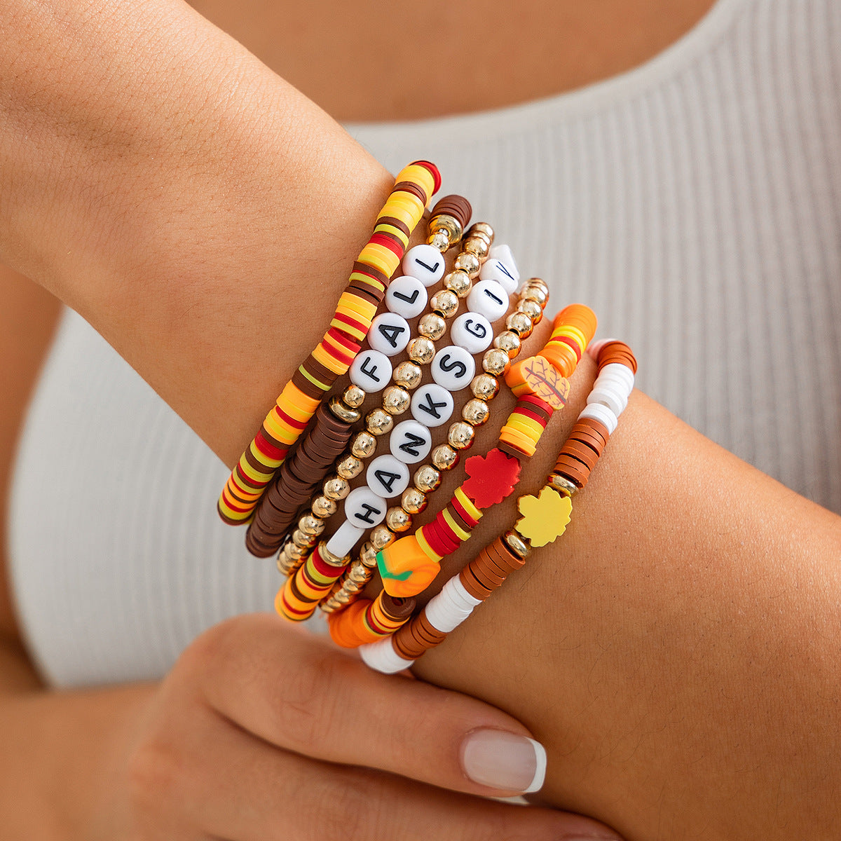 Planderful Thanksgiving Turkey Pendant Bracelet Personalized Letter Pumpkin Gift For Women