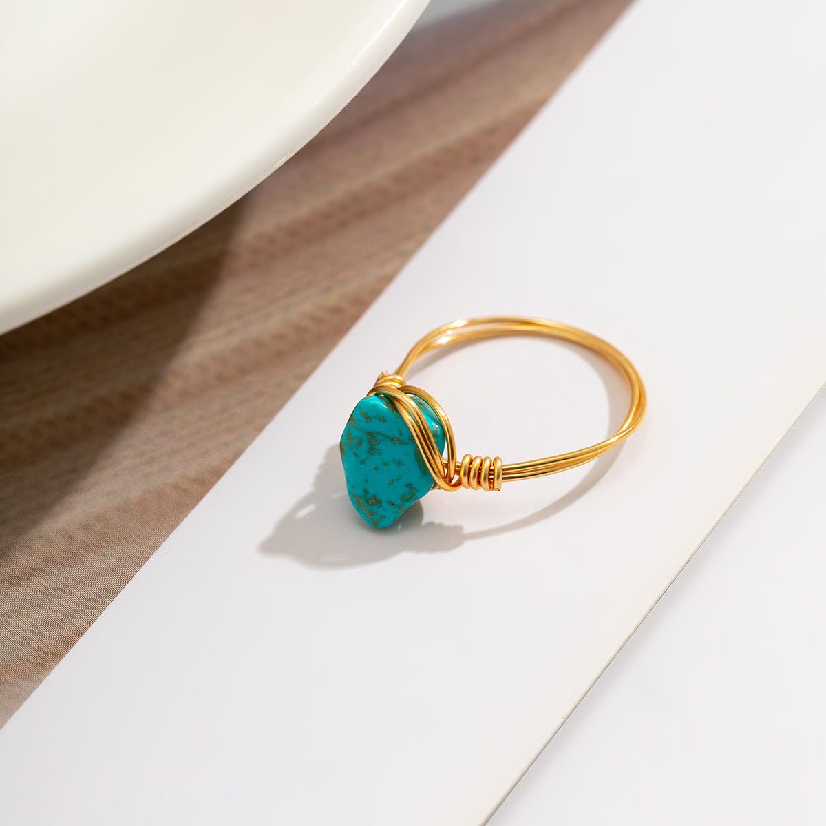 Artistic Glow Ring Needle in Vienna - Women's Alloy Ring with Luminous Pastoral Elements