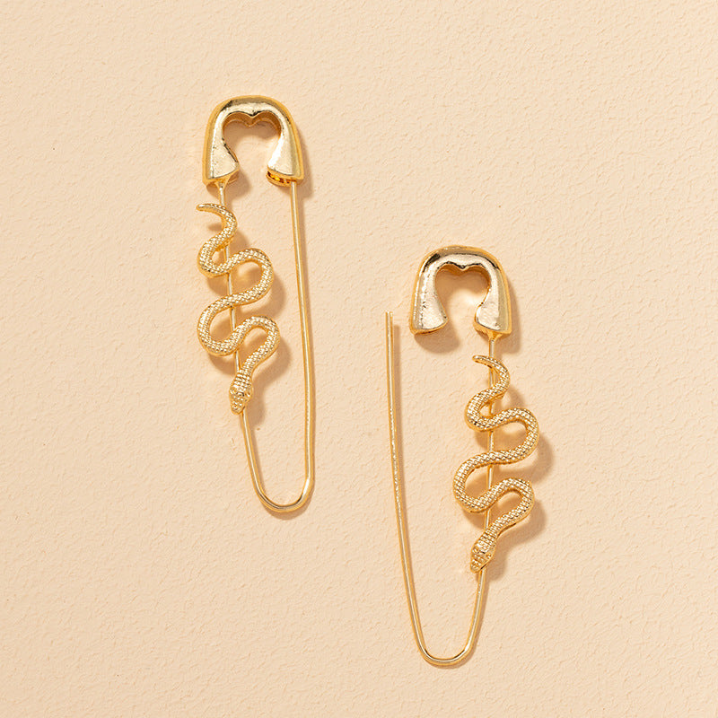 Exaggerated Alloy Snake Earrings - Vienna Verve Collection